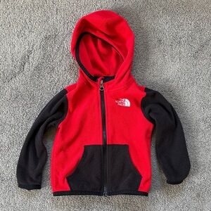The North Face Kids Red and Black Zip-Up Hoodie